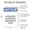 Signmission Hydrogen Dispenser Emergency Stop, 7 in W x Rectangle, Plastic OS-2PACK-NS-P-710-V-13570 - alternate 2
